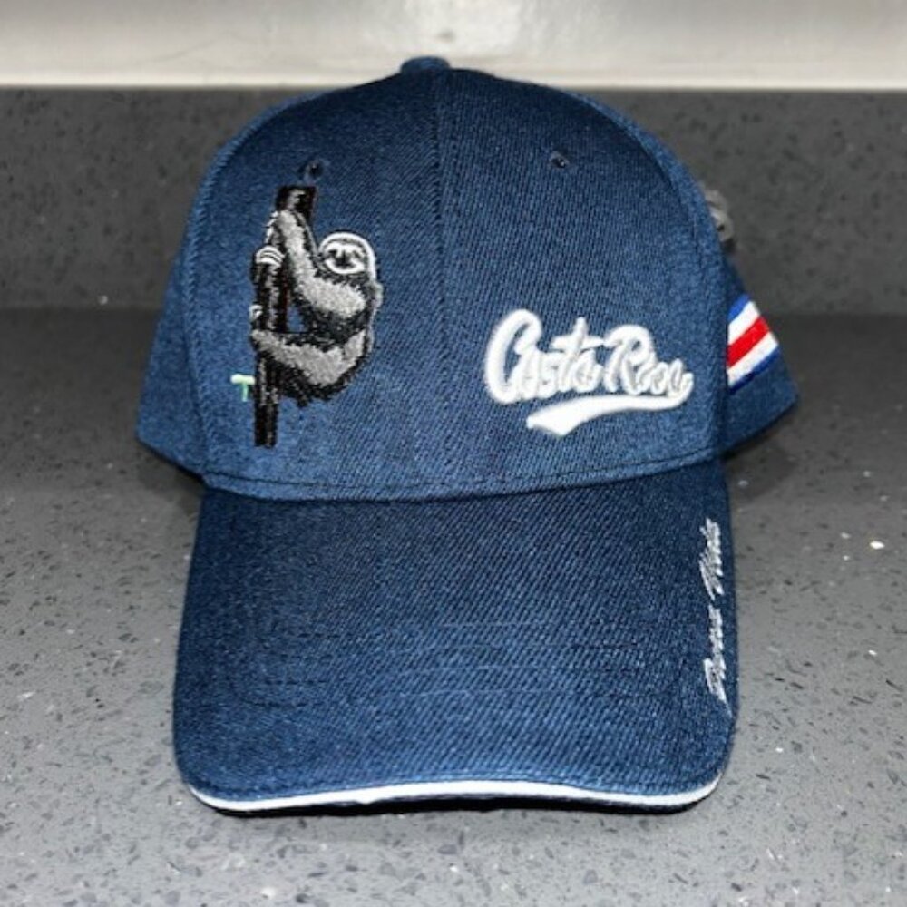 Pura Vida Costa Rica Hat Blue White Baseball Hat Cap One Size Strap Back NWOT